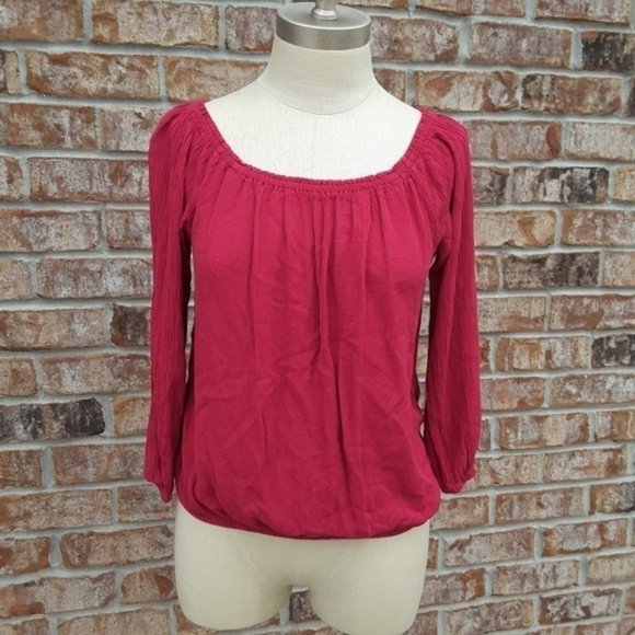 Sanctuary Long Sleeves Round Neck Top Red M - Picture 1 of 5